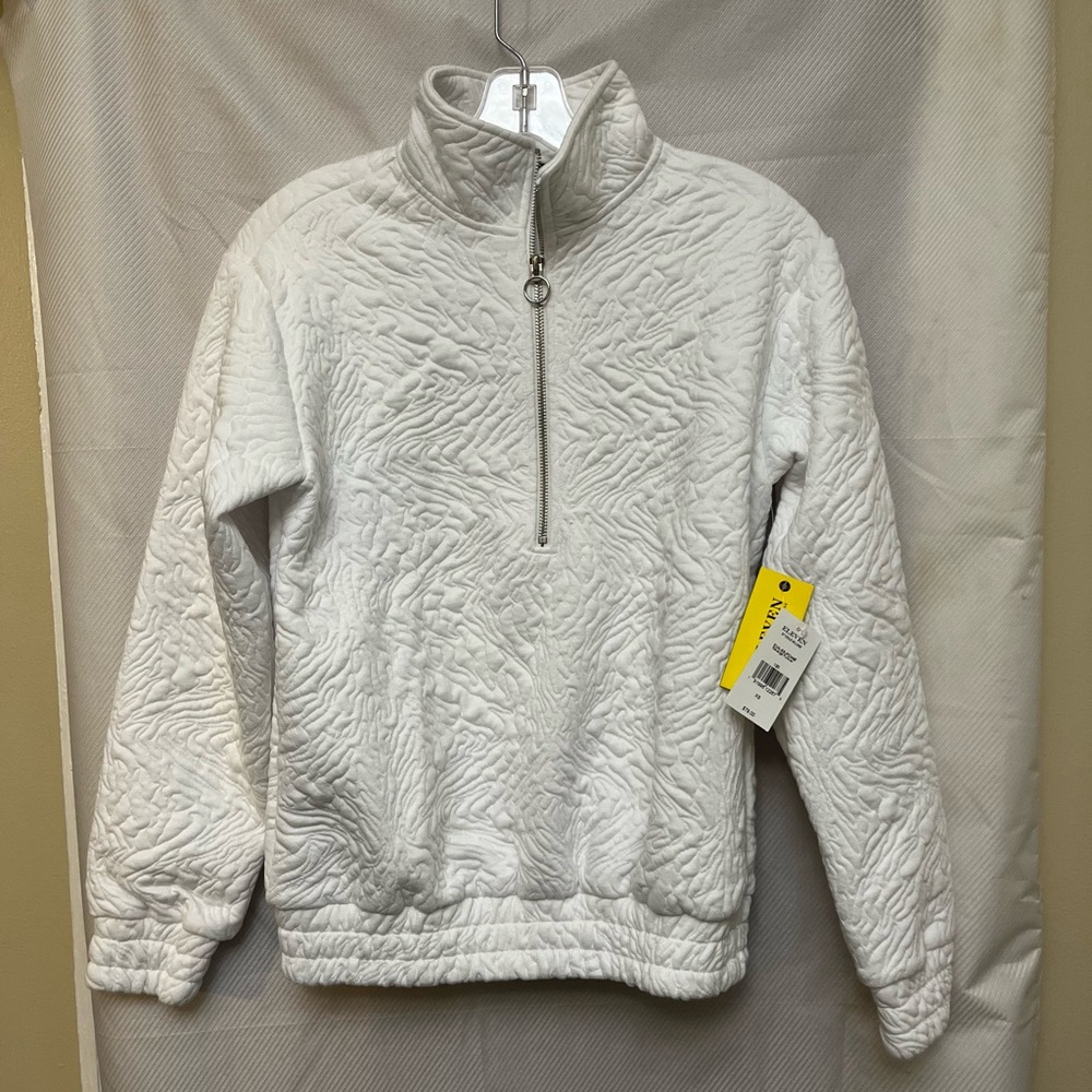 🆕. EleVen by Venus Williams White Textured long sleeve Pullover jacket XS Tennis